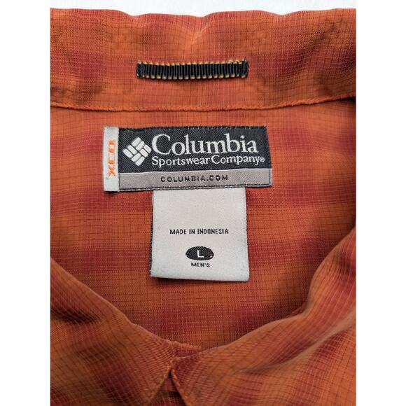 Columbia XCO Mens Short Sleeve Button Up Shirt - Large Rust Red Pattern Outdoor - Picture 2 of 9